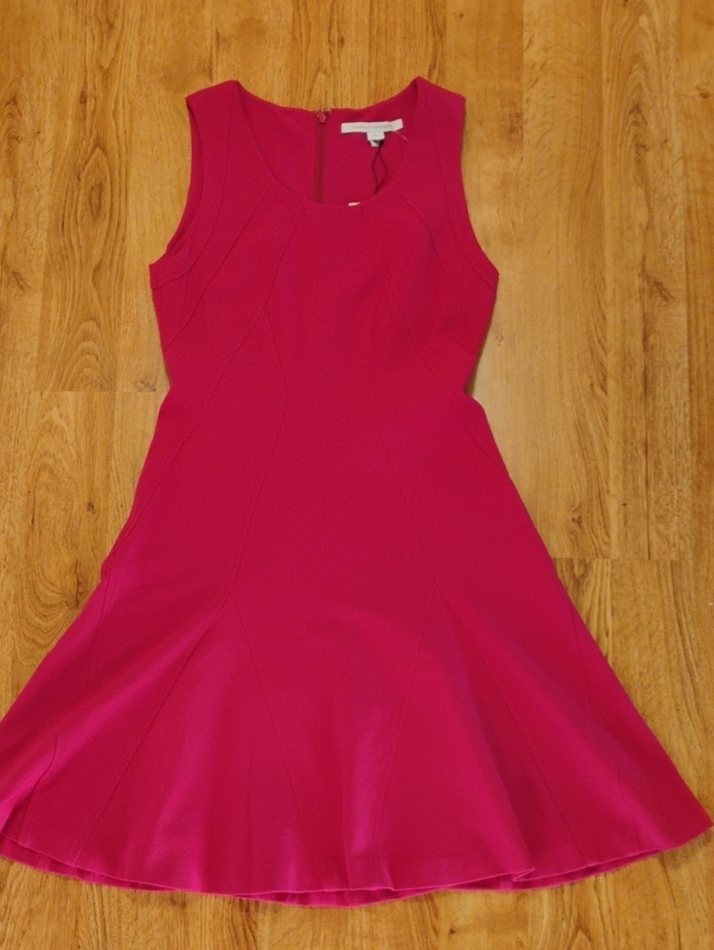 Diane Von Furstenberg Sleeveless Hot Pink Fit & Flare  Dress